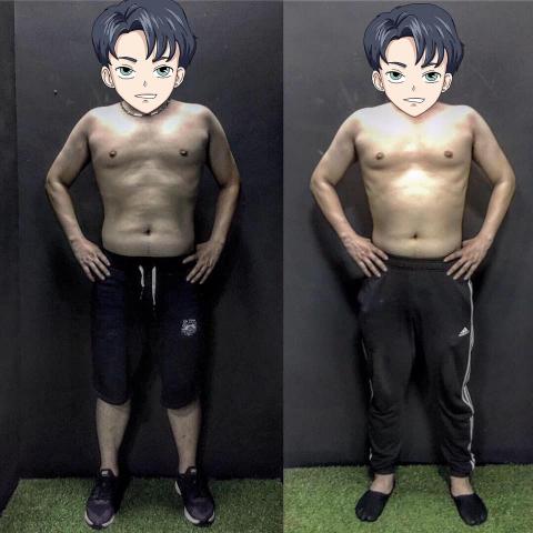 錢正叡（Ryan教練） - 1️⃣身體組成
體重：-6.6kg
體脂肪：-3.5%/-4.7kg
肌肉：+2.5kg
腰圍：-14公分
體年齡：-5歲
內臟脂肪：-3
2️⃣運動表現
Deadlift：0➡️100kg
Squat：0➡️80kg
Benchpress：0➡️50kg