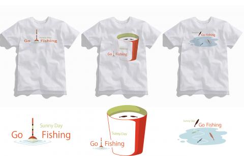 名鎵廣告企業社 - 插圖設計-T-shirt
喜愛釣魚的家族服飾插圖設計，採取柔和且充滿陽光的視覺印象做為表現方式，讓家人之間充滿著朝氣與活力，並隨時享受著天倫之樂。