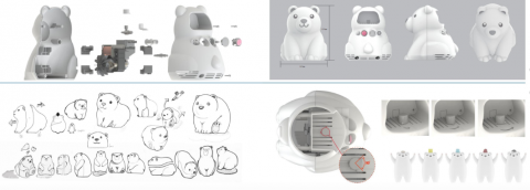 SHIUE in WH - 霧化機(醫療用)-
動物造型外殼設計
細節/草圖/內結構