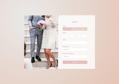 比恩設計 - 婚禮媒合平台登入介面設計