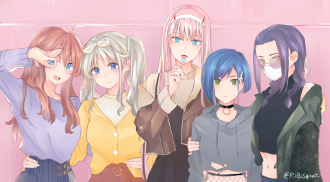 梁嘉怡 - Darling in the Franxx的二創同人圖，電繪(使用CLIP STUDIO PAINT)