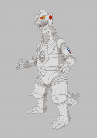 張皓珽 - #物體純線條繪製
#電腦繪圖
#機械哥吉拉
#玩具