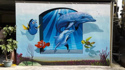 飛鴿牆壁彩繪 - 社區彩繪