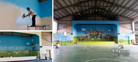 飛鴿牆壁彩繪 - 校園彩繪