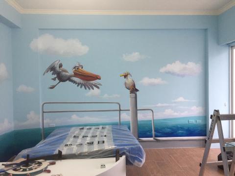 飛鴿牆壁彩繪 - 民宿彩繪