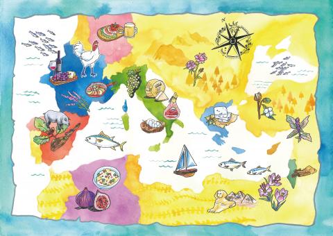 chunPAN - 餐盒手繪包裝 (地中海美食地圖)