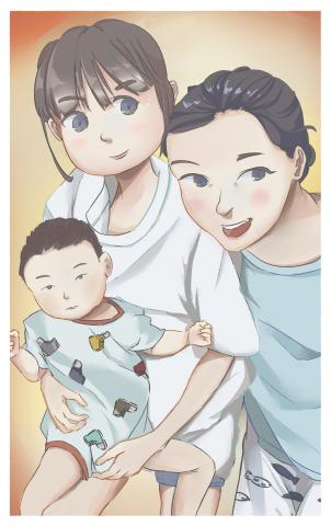 Kulur - 接受委託給別人畫的全家福
後來被掛在門口了