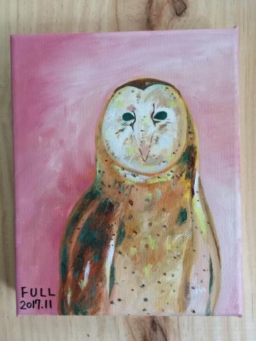 十1 快樂繪生活 - 0F 油畫 保育草鴞(ㄒㄧㄠ)