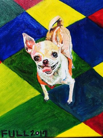 十1 快樂繪生活 - 0F 客製油畫 吉娃娃狗 