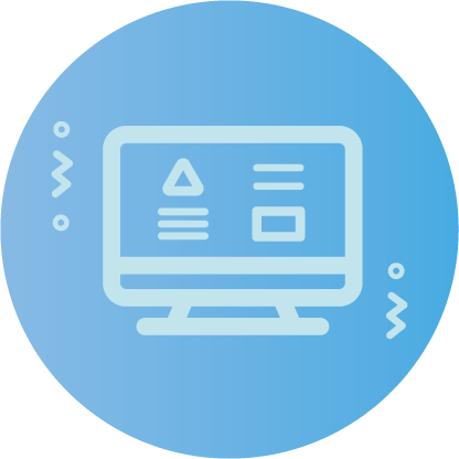 洛米創藝設計工作坊 - ICON設計：多媒體。內容多元主要有網頁設計，設計以電腦螢幕顯示資訊。