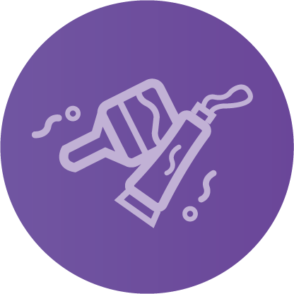 洛米創藝設計工作坊 - ICON設計：繪畫創作。製作內容媒材多元豐富，有創作需要的顏料筆刷。