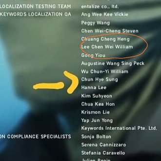 李晨暐 - 遊戲戰地風雲5 英文翻中文的工作人員