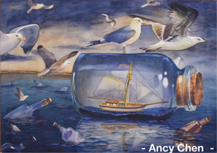 陳意婷 - 瓶靜- 手繪 水彩 4k