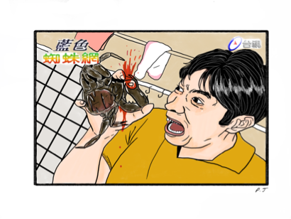 蕃茄 - 藍色蜘蛛網插圖