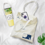 Ahu阿合 - 飲料提袋、手提布袋、手機泡泡支架文創商品設計