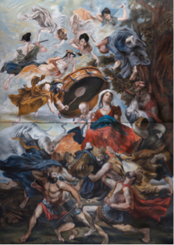 非凡國際藝術公司 - 鄭延霖老師創作油畫籃毘尼。悉達多王子的誕生