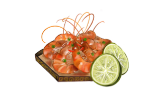 廖思婷 - 手繪美食-檸檬蒜味白蝦