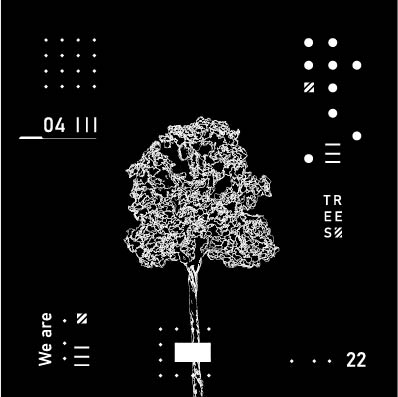 高稚喬 - 封套打開後的小卡片，右上角有凌亂的圓點，它們的組成萬物的點字之意，04 22 是世界地球日，為這張專輯加入了環保的元素