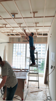 橙築室內設計工作室 - 木工做天花板