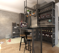 個人接案 - 吧台/輕工業風/3D渲染