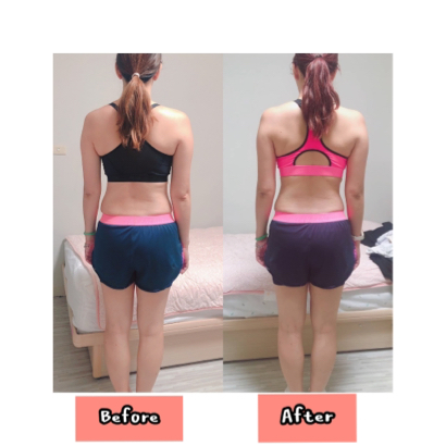 AprilHuang  - 年齡43歲熟女，自由重量訓練8/23-9/5，ㄧ週2堂課，體態改變紀錄。（體重不變，體脂降2%）