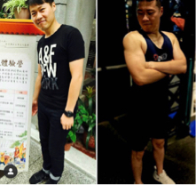 Ace -  一個婚禮主持人，剛接觸的時候，因工作關係時常腳酸腰痠的，重訓後不但改善了，因此讓他變年輕又有自信了。