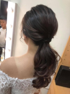 雨overallstylist  -  韓系空氣低馬尾