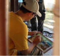 宇美術工作室 - 成人水彩戶外寫生課示範