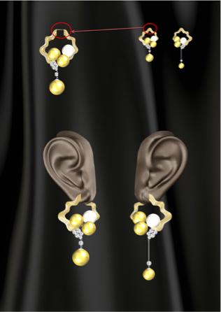 Vita 潘 - 18K金+珍珠耳環，不對稱原創設計