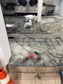 育達工程行 - 總統府廚房地板磁磚剔除