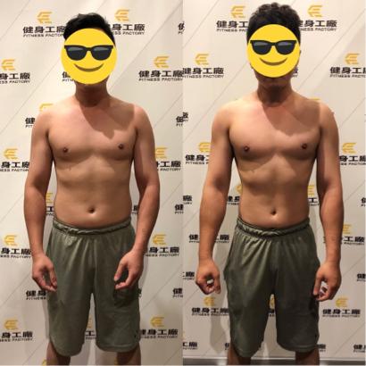 台北自由女教練RUSH - 24堂1VS1課程，47歲大哥，減脂-5kg及線條雕塑