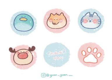 yuan._yuan.___ - 可愛動物貼紙 /procreate繪製.