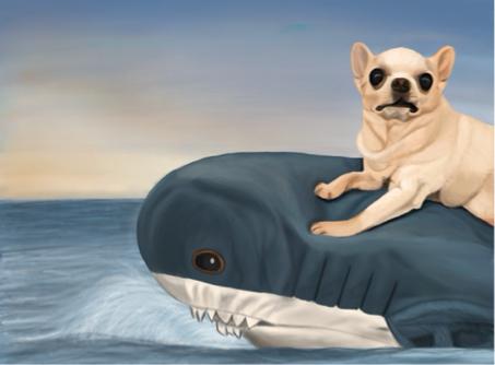 Danny T 客製化插畫 - Chihuahua riding wales