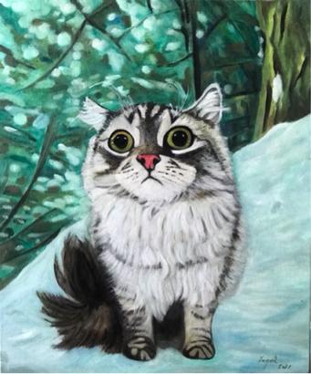 artangelsgallery - 西伯利亞貓 油畫