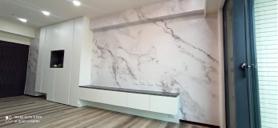 壁紙家（壁紙窗簾地板） - 仿石材電視主牆（無接縫）