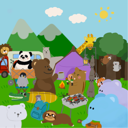 圓碌碌工作室 - 動物們去露營的大圖