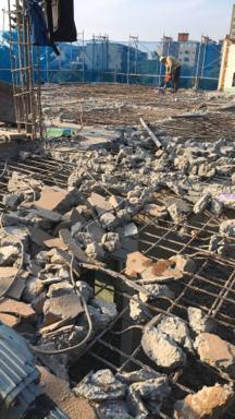 伍陵工程 - 中壢2樓樓板打除 鋼筋全部就換新