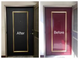 貼膜大師建築軟膜企業社 - 硫化銅門紅改黑