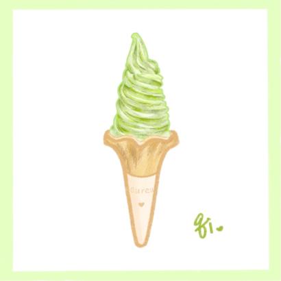 黃琪惠 - 抹茶冰淇淋插畫