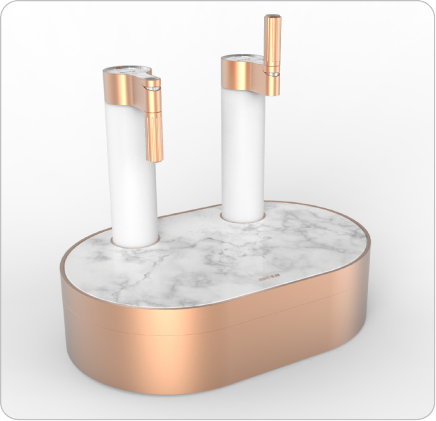 思微設計整合有限公司 - 【 頂級戶外飲品組合設計 】
這是一組給頂級消費者 , 外出野餐時 , 攜帶的氣泡飲料組合 . 其包含了兩個重要部件 : 收納盒與雙瓶身 . 設計的重點在於 : 如何打造高質感 , 又兼具創新功能 , 去打造良好的使用體驗 , 這裡的體驗包含實體產品與精神上的 . 下面我們用使用者的視角 , 去拆解與說明整個設計的邏輯 .