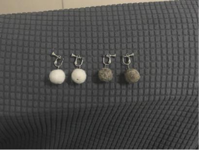 逼逼逼。配音。手作 -  貓毛氈耳環（夾式）