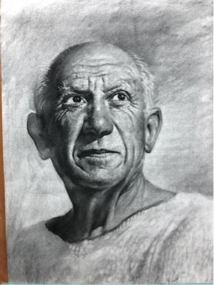 Winnie Ko - 碳筆素描—人物