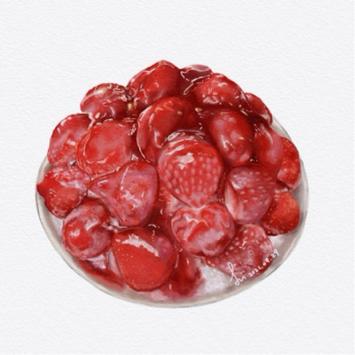 Hsiao-Chu Design  - 水彩風格草莓冰-電腦繪圖