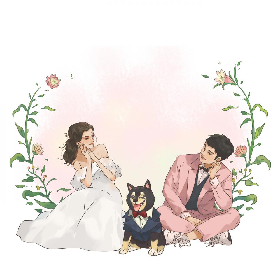 T毛 - 情侶似顏繪