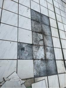 鑫勝磁磚石材工程 磁磚空心磁磚隆起磁磚破裂處理 - 施工前