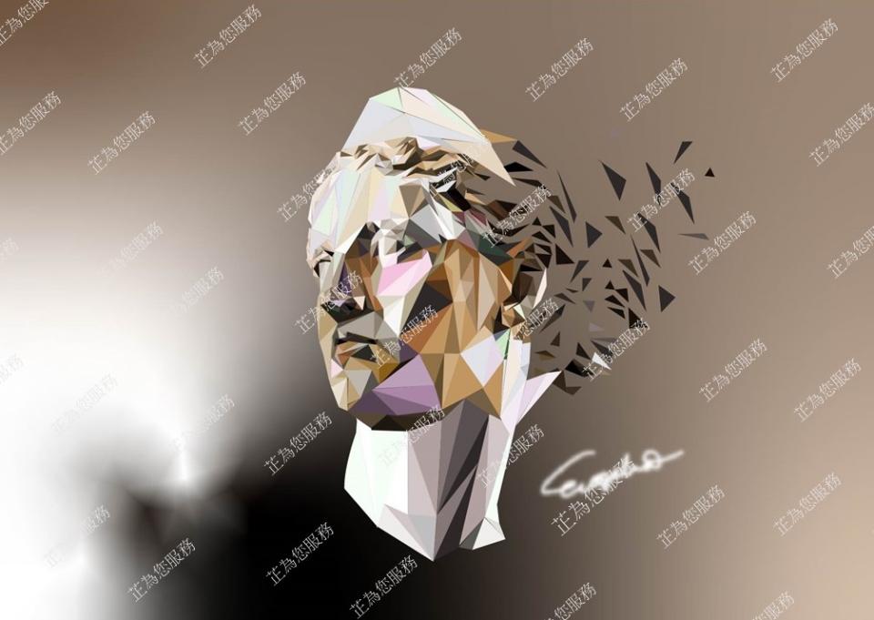 Evangelina Huang - 由polygon設計模式繪製女神頭像課後練習作品