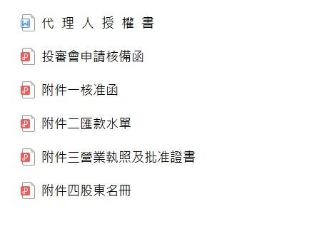 Huangchiorong - 投審會申請核備-相關資料準備