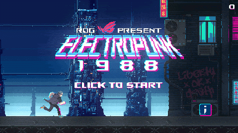 Victor Lee - <<ElectroPunk 1988>>

與Asus、夢想動畫合作的網頁跑酷遊戲
Cyberpunk + Pixel 風格

遊戲網址：
https://rog.asus.com/microsite/ROGElectroPunk1988/