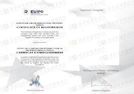 商標專利找陳主任 - 歐盟商標證書