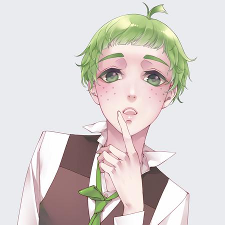 八繭 - 半身人物插圖(無背景)-日漫風彩色